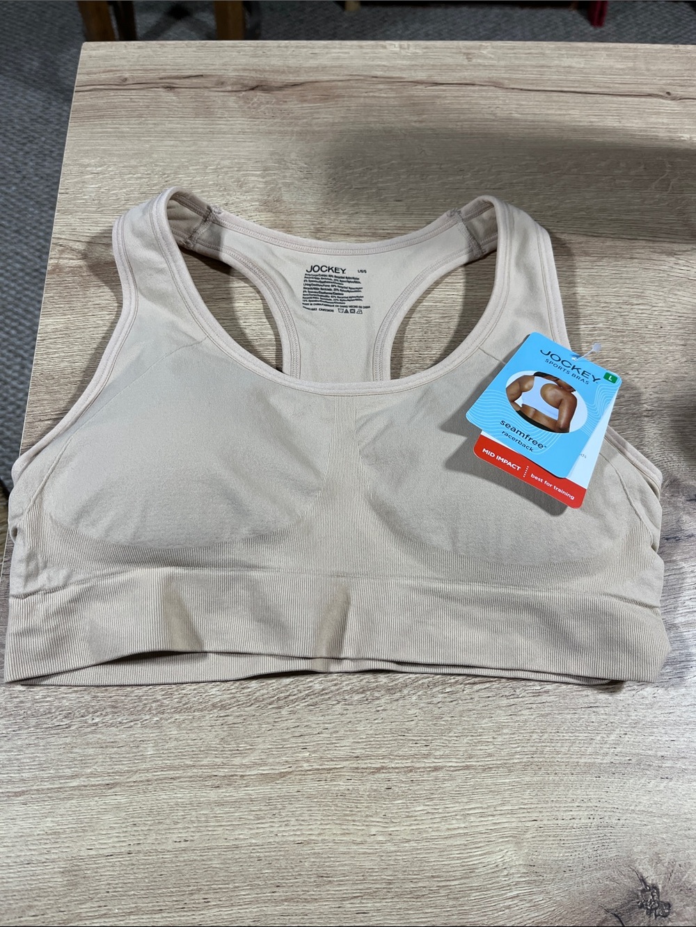Jockey Seamless Racerback Sports Bra - Beige
